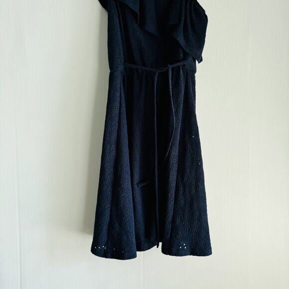 NWT Speechless Eyelet Navy Ruffle Shoulder Dress - Picture 4 of 5